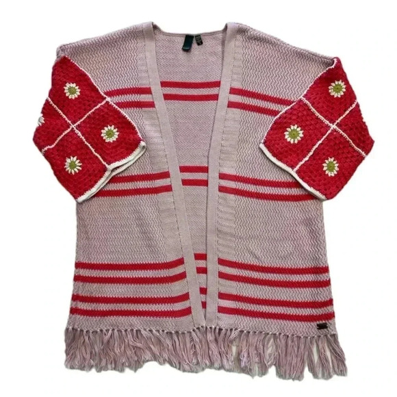 Shannon Passero  Design Zhuri Cardigan Pink Daisy Open Cardigan Size Small - Picture 3 of 9